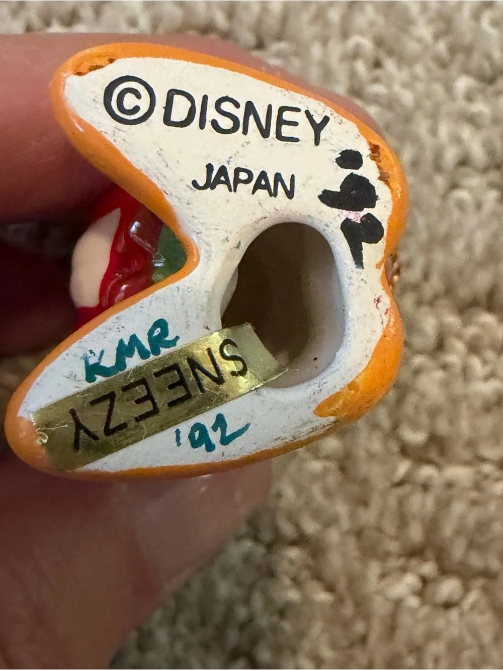 Vintage Disney Snow White Character Christmas Ornament SNEEZY Japan Vintage 1992